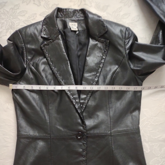 Cache black leather jacket one button blazer - Picture 4 of 12